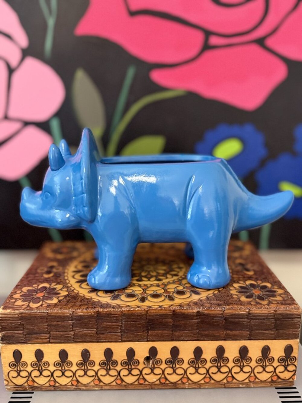 Kawaii Triceratops Dinosaur Plant Pot Novelty Decor